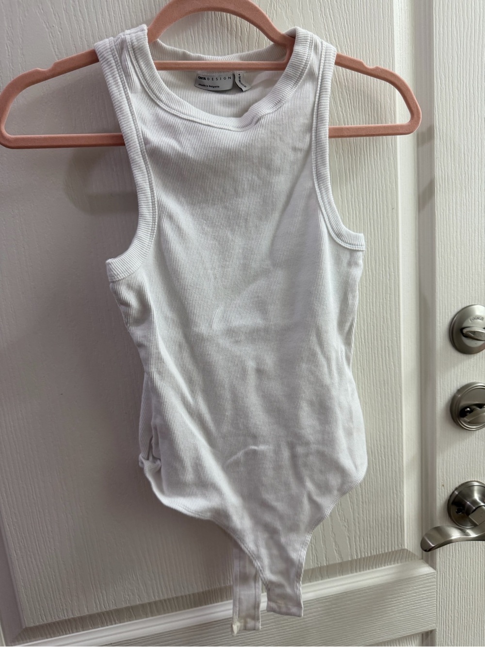 ASOS White Ribbed Tank Bodysuit